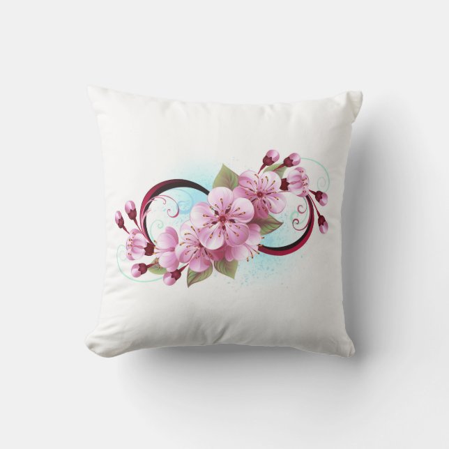Oändlighet med Blommar Flowers Sakura Kudde (Framsida)
