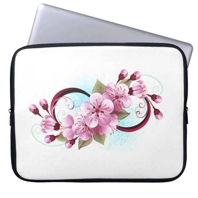 Oändlighet med Blommar Flowers Sakura Laptop Fodral (Framsidan)
