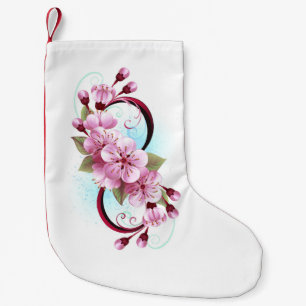 Oändlighet med Blommar Flowers Sakura Liten Julstrumpa