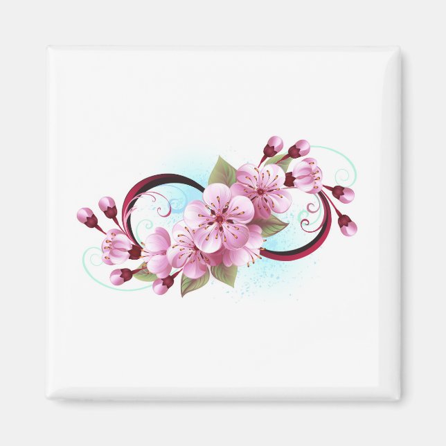 Oändlighet med Blommar Flowers Sakura Magnet (Framsidan)