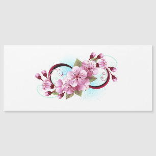 Oändlighet med Blommar Flowers Sakura Magnetisk Inbjudningskort