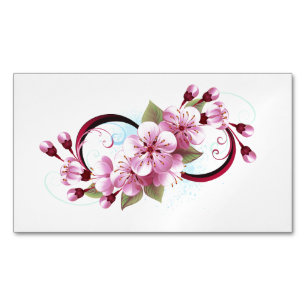 Oändlighet med Blommar Flowers Sakura Magnetiska Visitkort