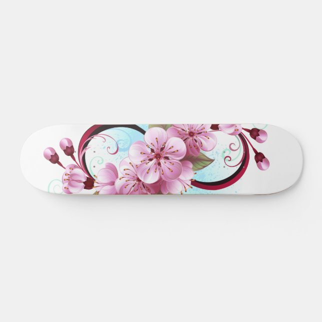 Oändlighet med Blommar Flowers Sakura Mini Skateboard Bräda 18,5 Cm (Horz)