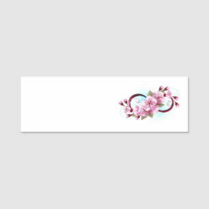 Oändlighet med Blommar Flowers Sakura Namnbricka