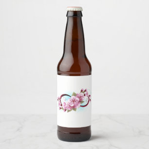 Oändlighet med Blommar Flowers Sakura Ölflaska Etikett