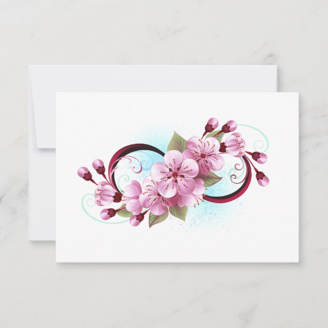 Oändlighet med Blommar Flowers Sakura OSA Kort (Framsida)