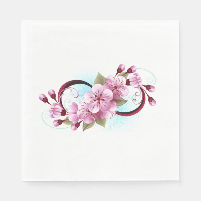 Oändlighet med Blommar Flowers Sakura Pappersservett (Framsidan)