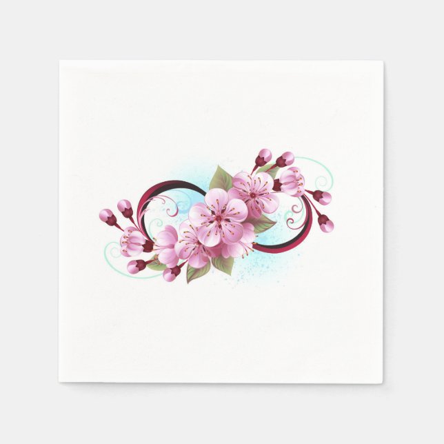 Oändlighet med Blommar Flowers Sakura Pappersservett (Framsidan)
