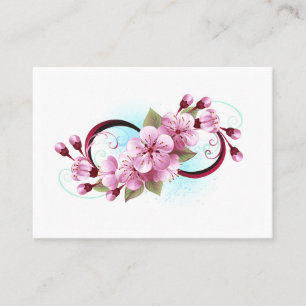 Oändlighet med Blommar Flowers Sakura Placeringskort