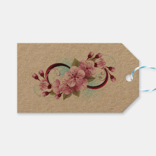Oändlighet med Blommar Flowers Sakura Presentetikett
