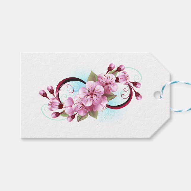 Oändlighet med Blommar Flowers Sakura Presentetikett (Framsidan (Horisontell))