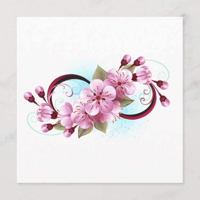 Oändlighet med Blommar Flowers Sakura Rådkort (Framsida)
