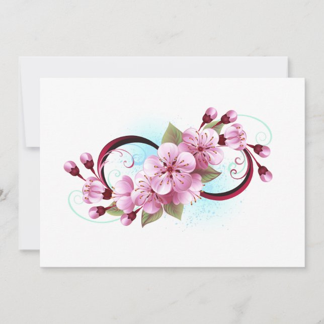 Oändlighet med Blommar Flowers Sakura Spara Datumet (Framsida)