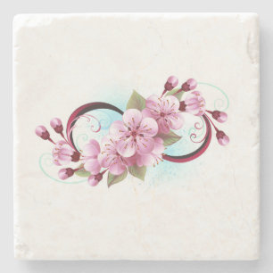 Oändlighet med Blommar Flowers Sakura Stenunderlägg