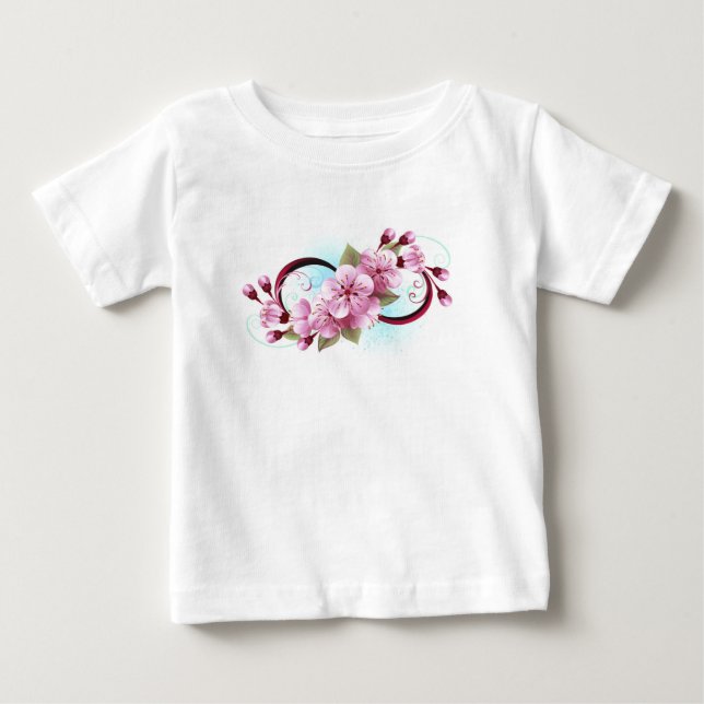 Oändlighet med Blommar Flowers Sakura T Shirt (Framsida)
