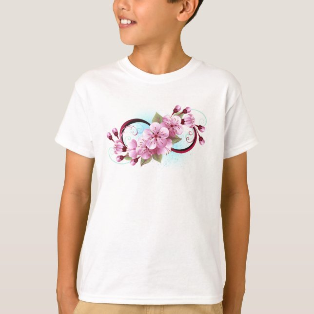 Oändlighet med Blommar Flowers Sakura T Shirt (Framsida)