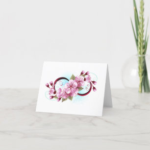 Oändlighet med Blommar Flowers Sakura Tack Kort
