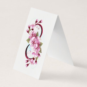 Oändlighet med Blommar Flowers Sakura Visitkort