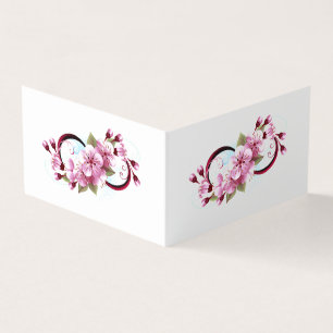 Oändlighet med Blommar Flowers Sakura Visitkort