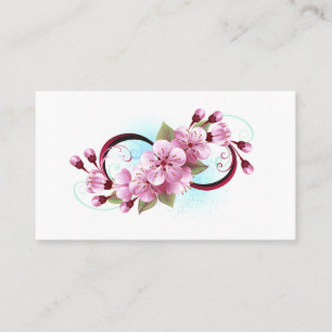 Oändlighet med Blommar Flowers Sakura Visitkort