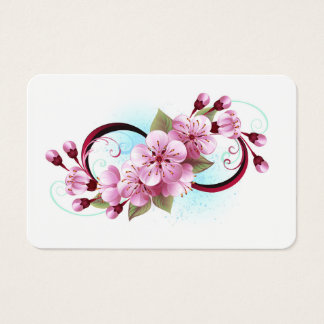 Oändlighet med Blommar Flowers Sakura Visitkort