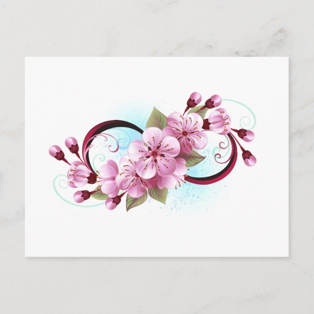 Oändlighet med Blommar Flowers Sakura Vykort (Framsida)