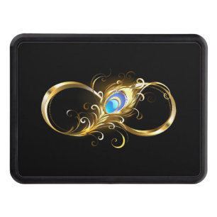 Oändlighet med Golden Peacock Feather Dragkroksskydd