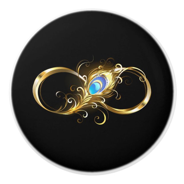Oändlighet med Golden Peacock Feather Knopp (Framsidan)