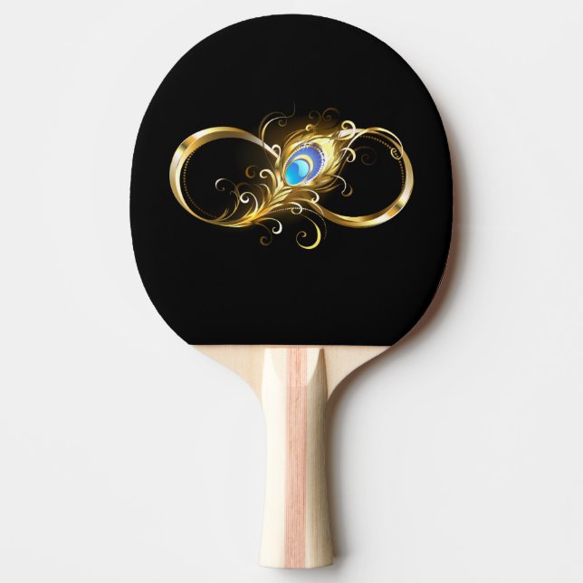 Oändlighet med Golden Peacock Feather Pingisracket (Framsidan)
