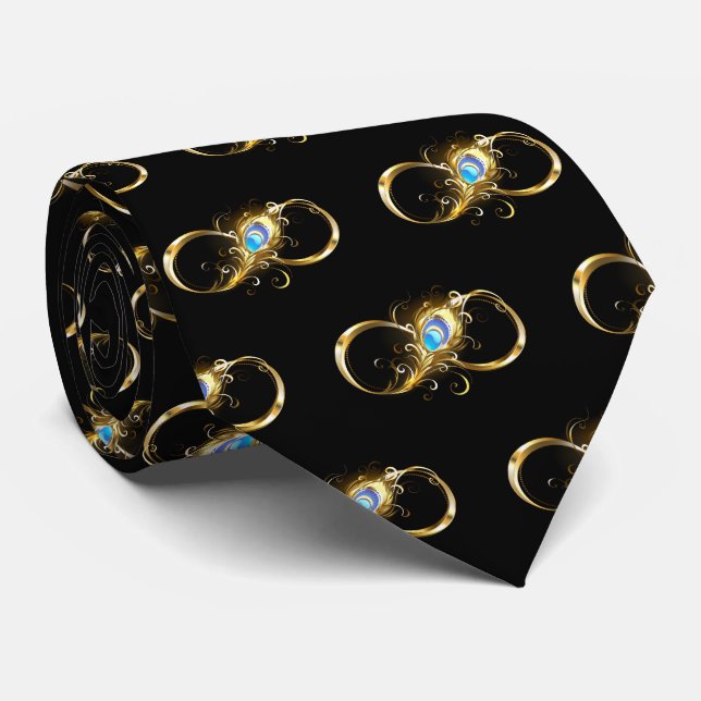 Oändlighet med Golden Peacock Feather Slips (Rullad)