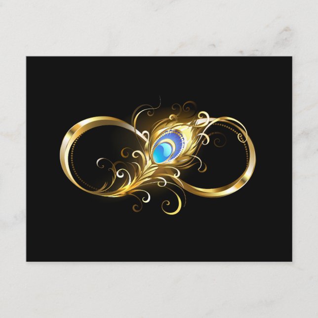Oändlighet med Golden Peacock Feather Tilläggskort (Framsida)