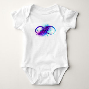 Oändlighet med lila fjäder t shirt