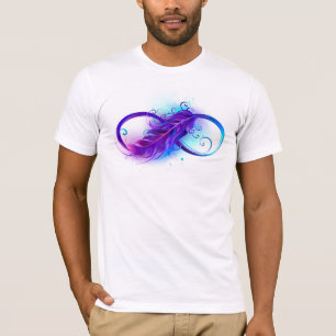 Oändlighet med lila fjäder t shirt