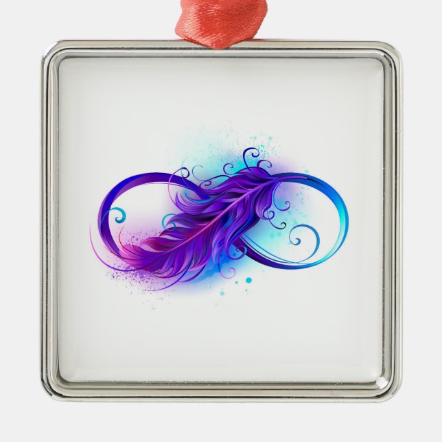 Oändlighet med Lila ludd Julgransprydnad Metall (Framsidan)