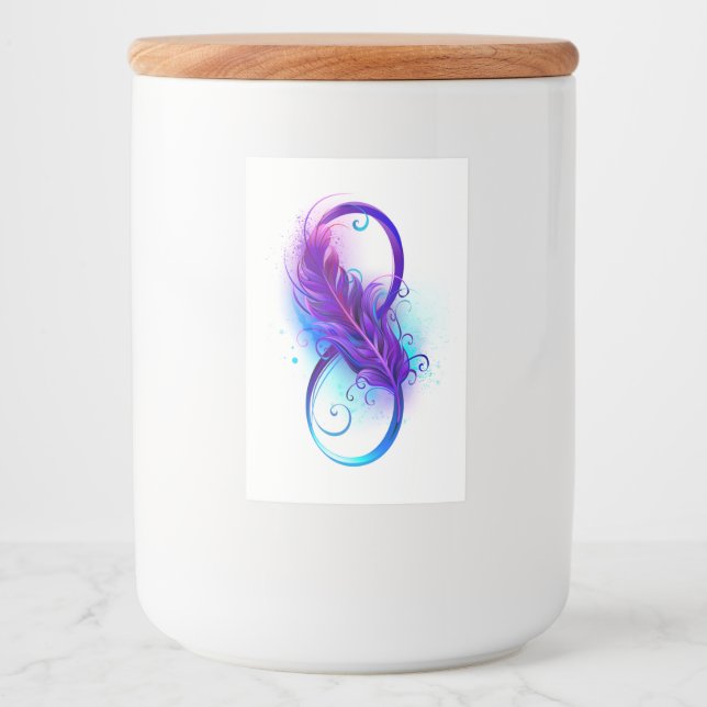 Oändlighet med Lila ludd Mat Etikett (Framsida)