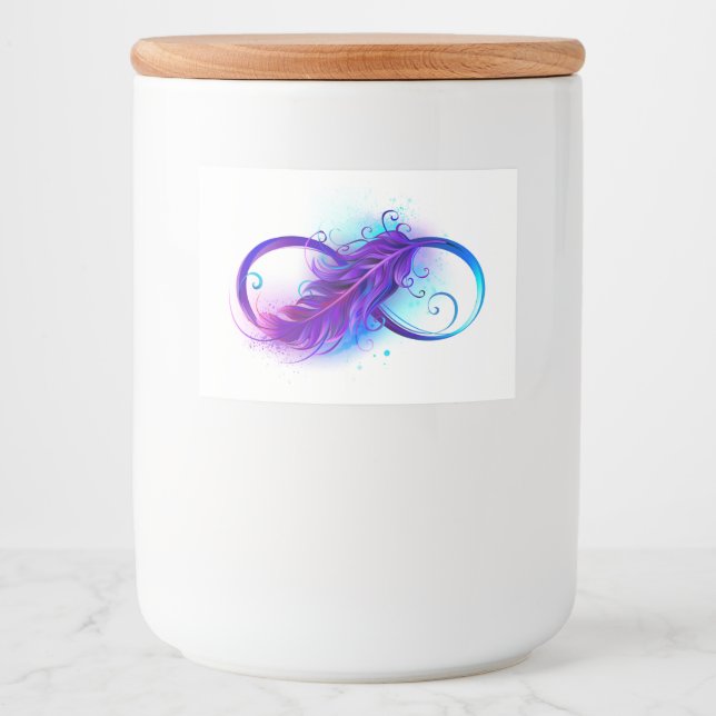 Oändlighet med Lila ludd Mat Etiketter (Framsida)