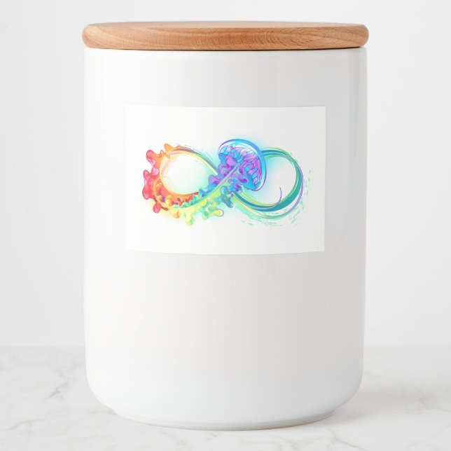 Oändlighet med regnbåge mat etiketter (Framsida)