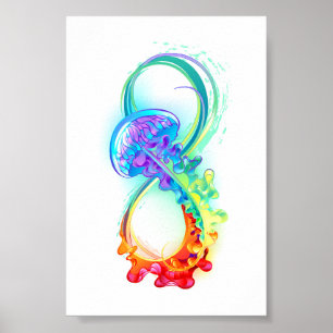 Oändlighet med regnbåge poster