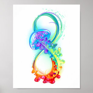 Oändlighet med regnbåge poster