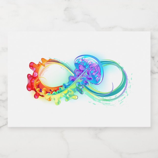 Oändlighet med regnbåge spritflaskor etikett (Enkel etikett)