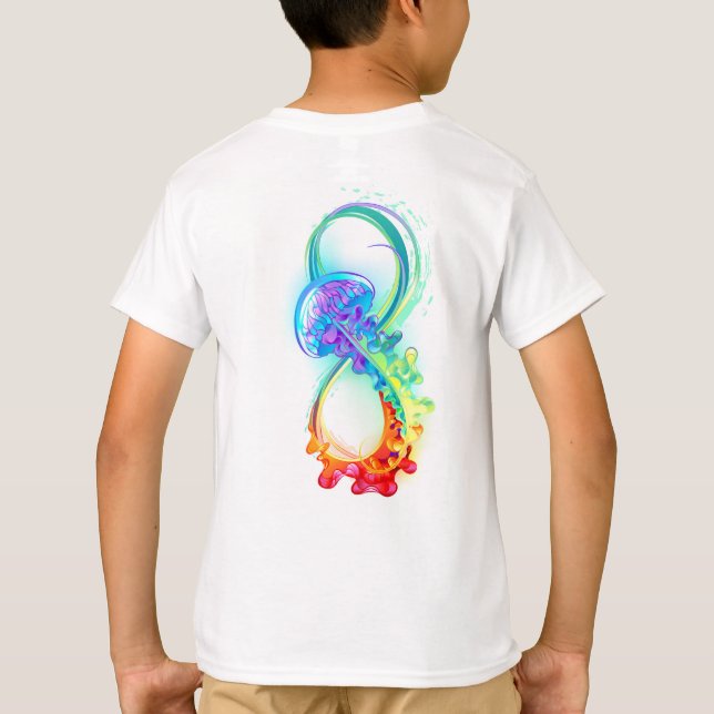 Oändlighet med regnbåge t shirt (Baksida)