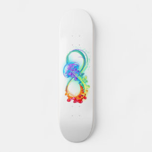 Oändlighet med regnbågsmaneter mini skateboard bräda 18,5 cm