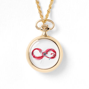 Oändlighet med Röda Vin Armbandsur