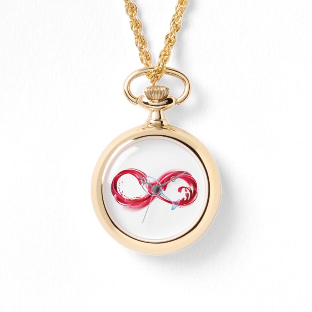 Oändlighet med Röda Vin Armbandsur (Framsida)