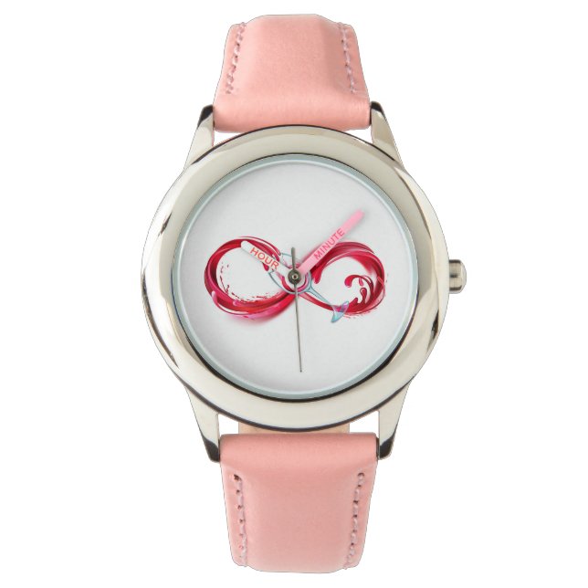 Oändlighet med Röda Vin Armbandsur (Framsida)