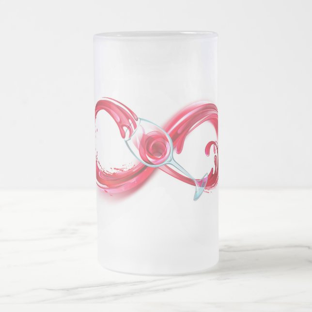 Oändlighet med Röda Vin Frostat Ölglas (Center)