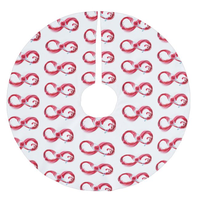 Oändlighet med Röda Vin Julgransmatta Borstad Polyester (Framsidan)