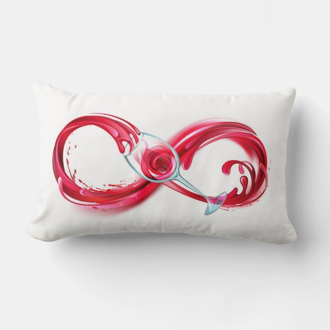 Oändlighet med Röda Vin Lumbarkudde (Framsida)
