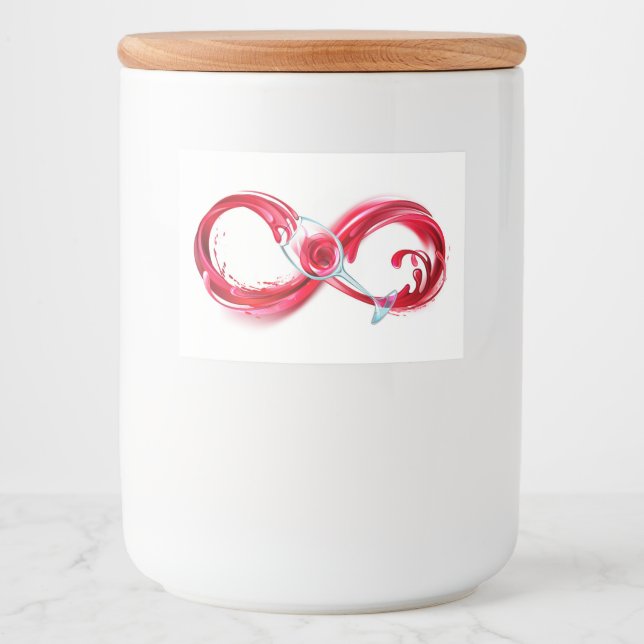 Oändlighet med Röda Vin Mat Etiketter (Framsida)