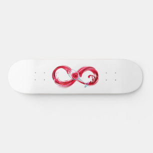 Oändlighet med Röda Vin Mini Skateboard Bräda 18,5 Cm
